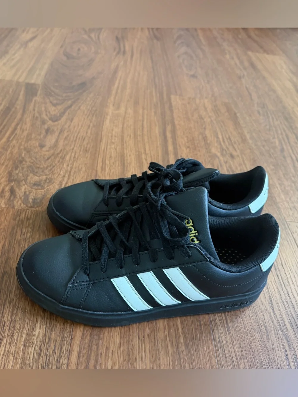adidas Black Sneakers with White Stripes